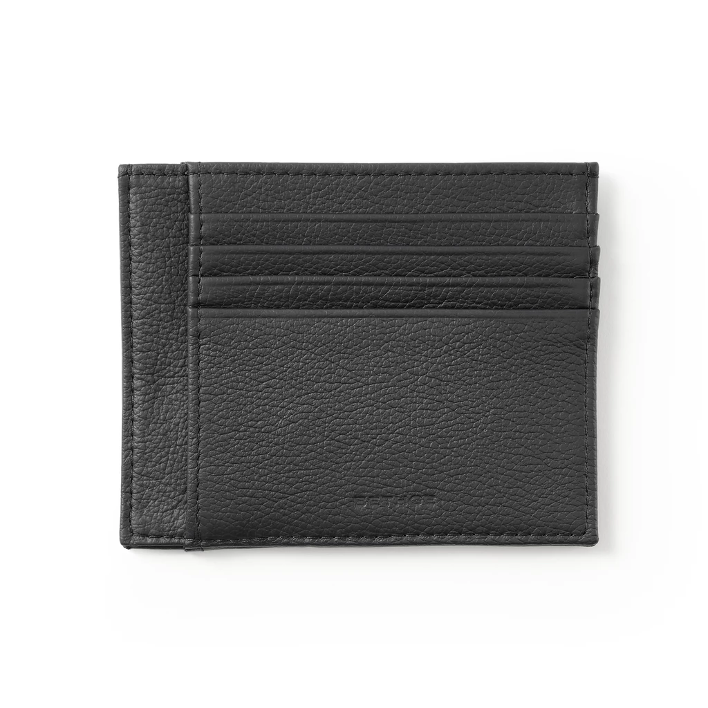 Card Holder, 8 Card Slots (8 CC), 1977 Collection, Black with Brown Lining