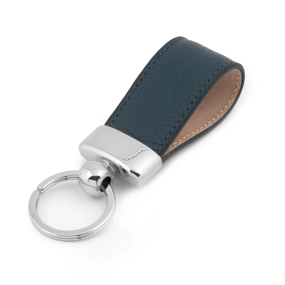 Key Ring Adri, leather, navy blue