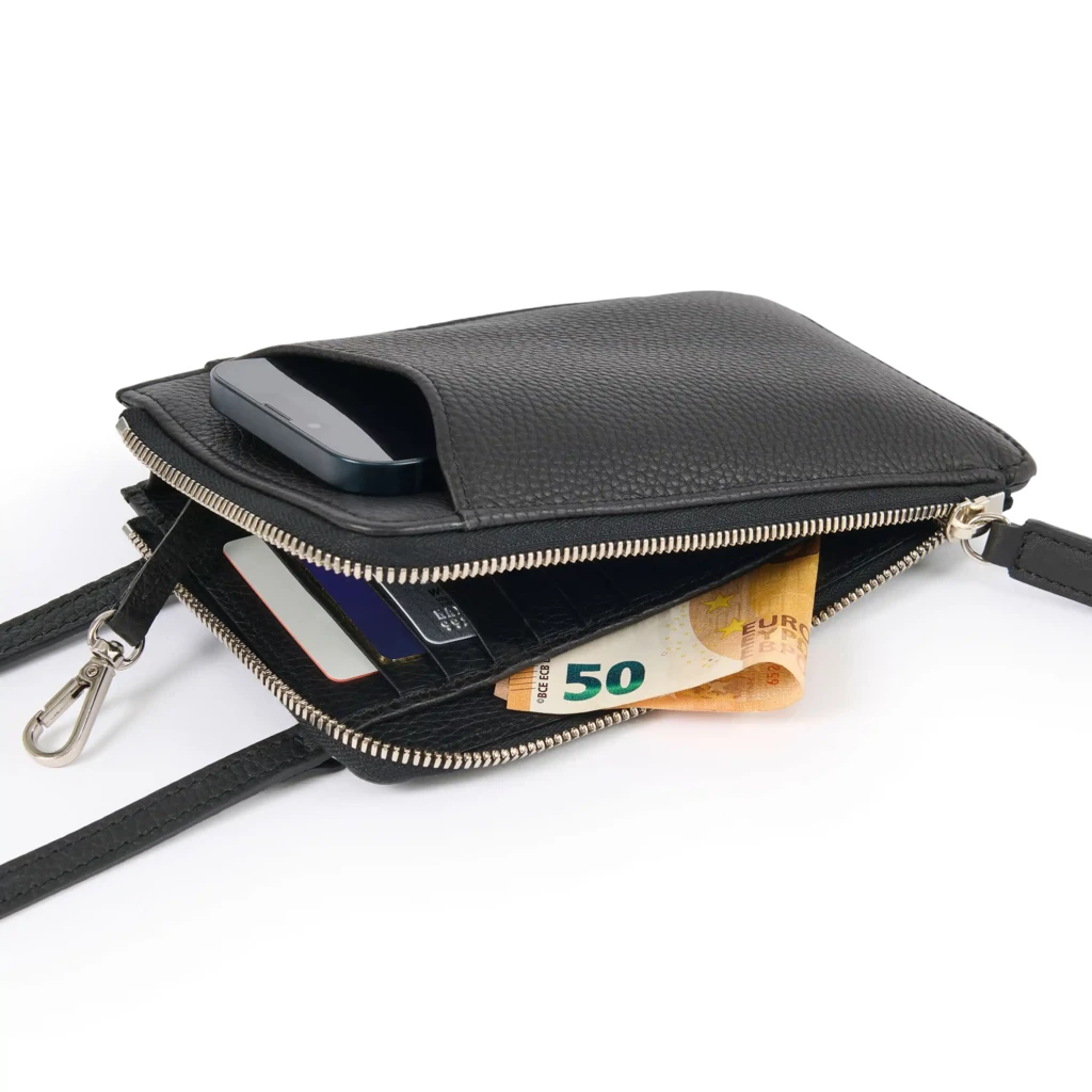 Adri Leather Crossbody Bag – Black
