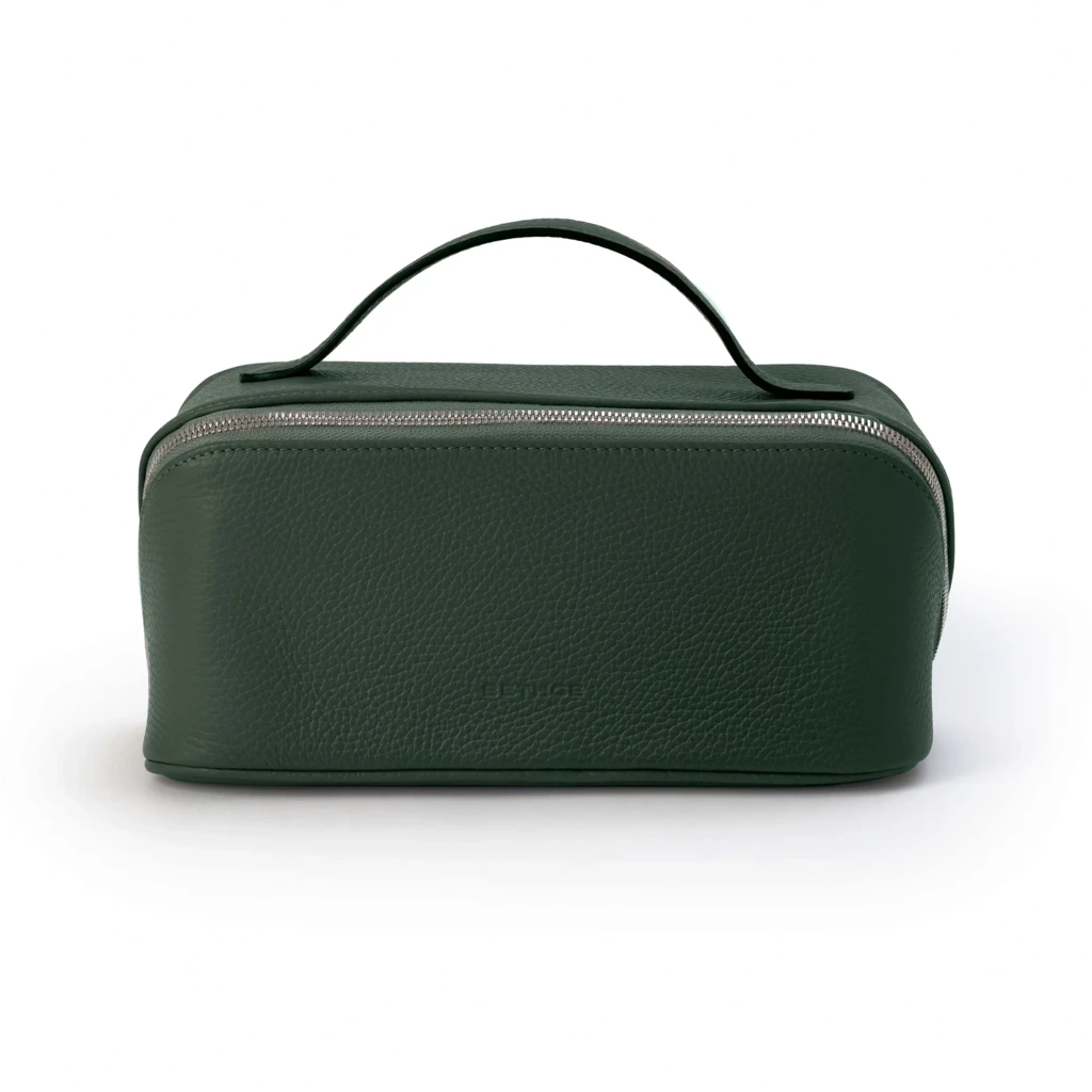 Leather cosmetic bag Adri, loden