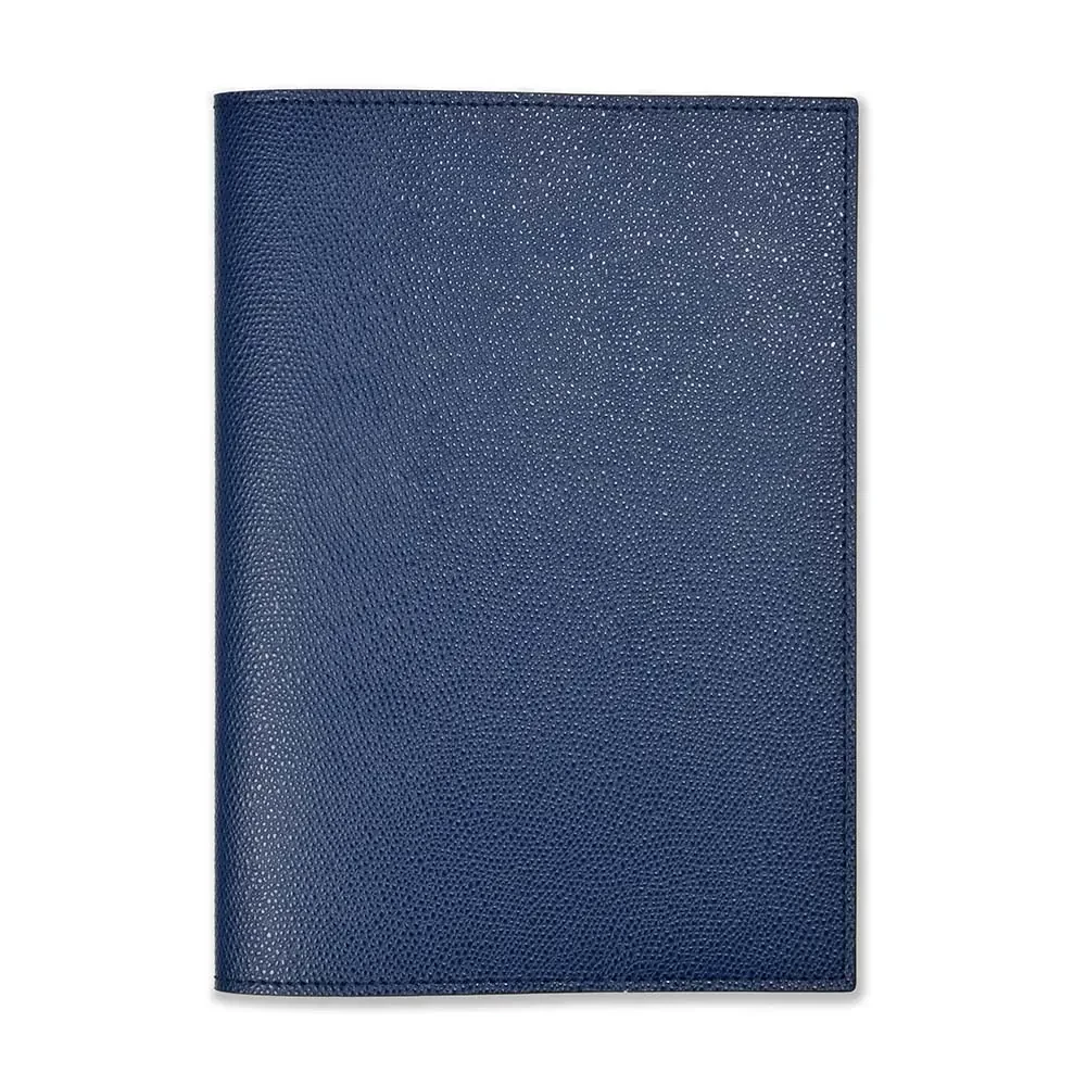 Book cover for DIN A5 books, leather, royal blue