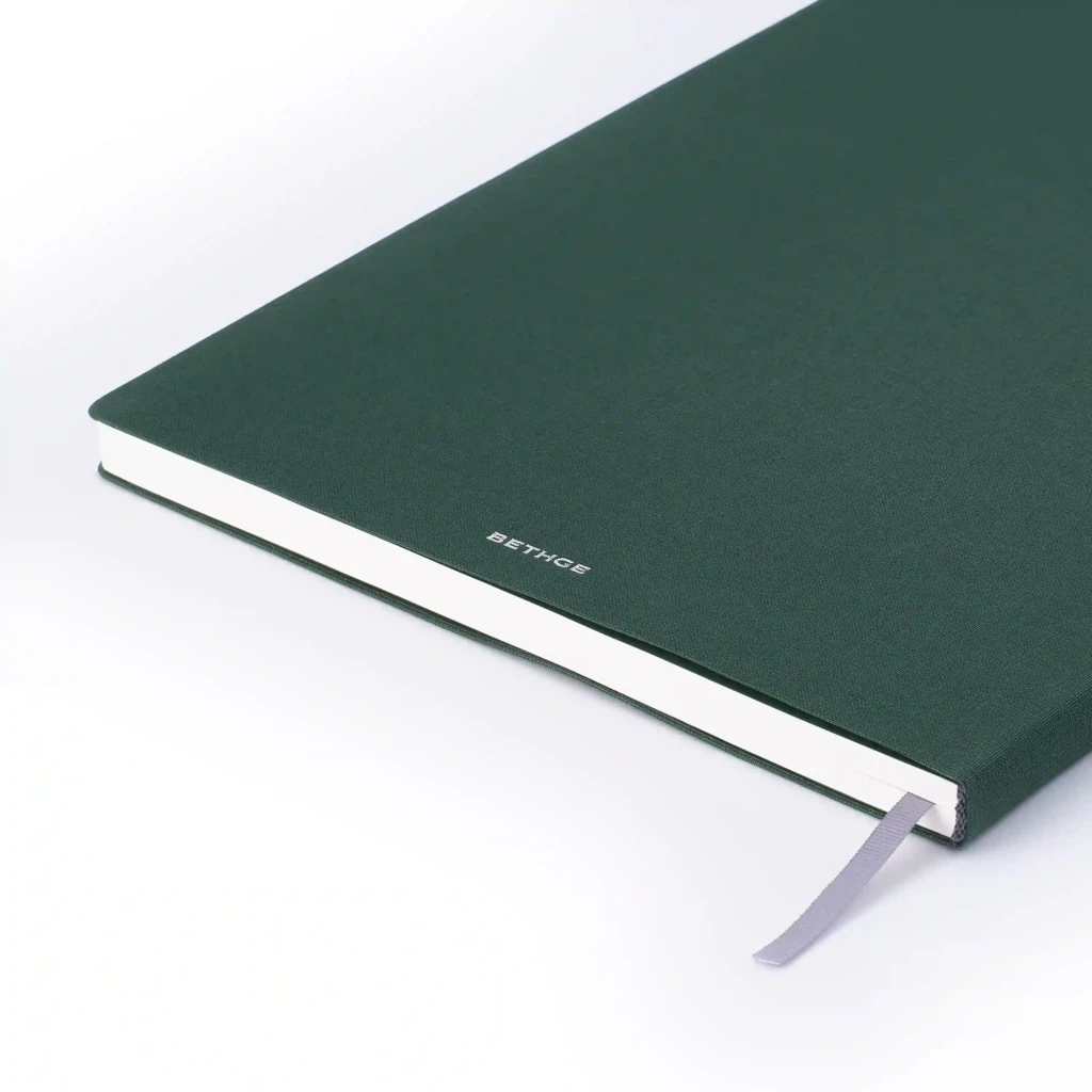 Notebook A4, linen, Green, blank