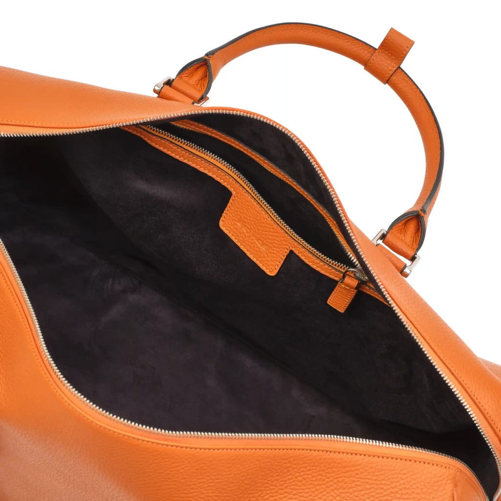 Travel bag Adri, leather, orange