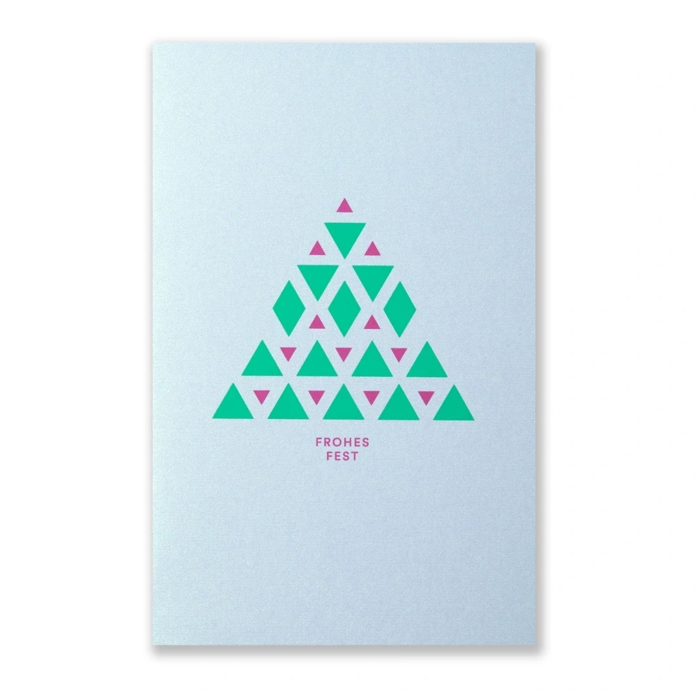 Christmas card it's a tree green/pink