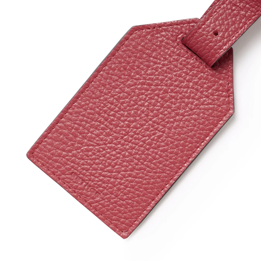 Luggage Tag Adri Leather Dark Red