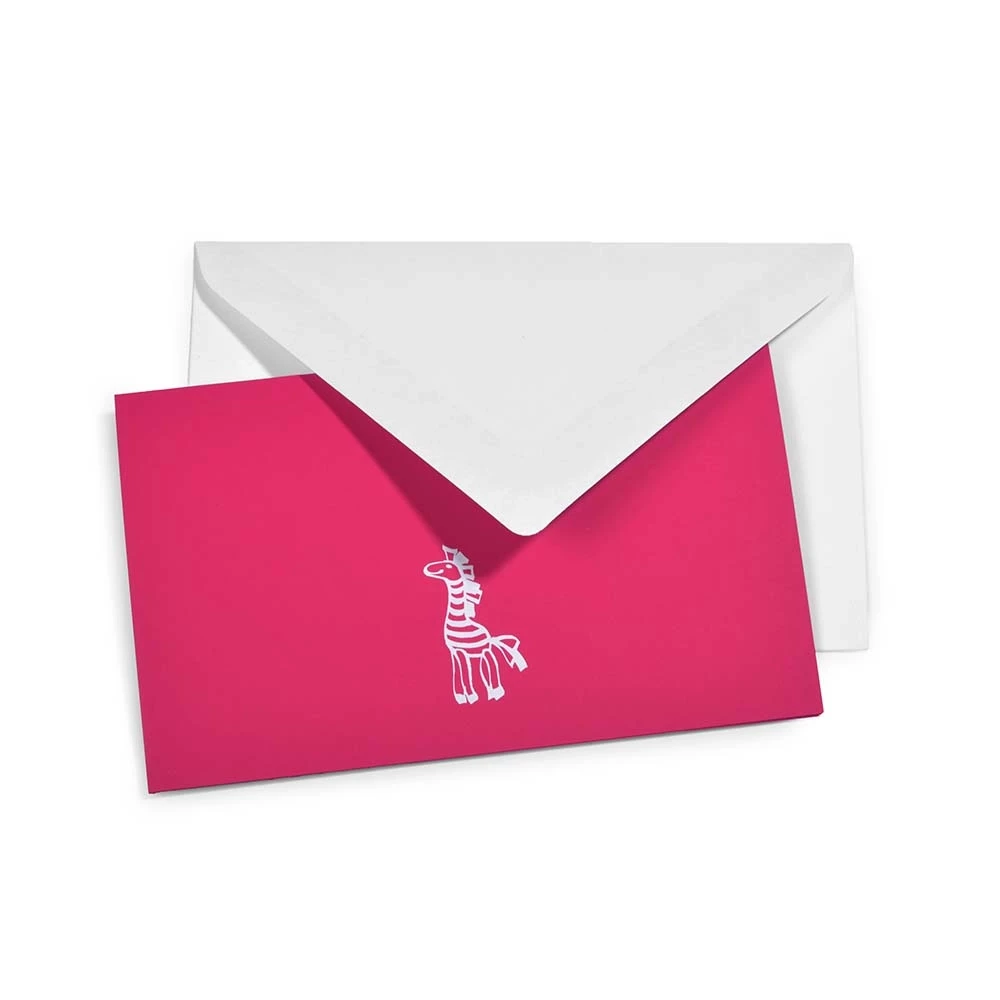 Greeting card zebra pure pink  mini