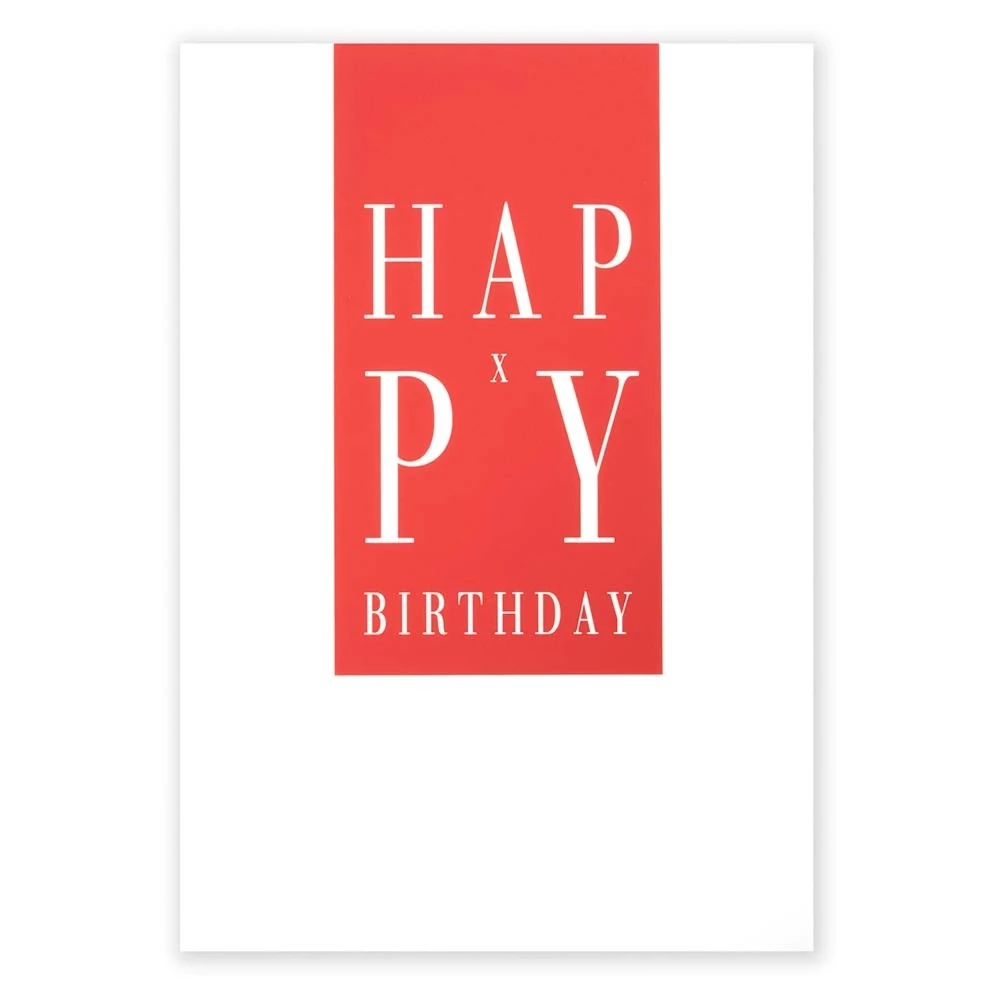 Greeting card Birthday Happy X-Birthday red A5