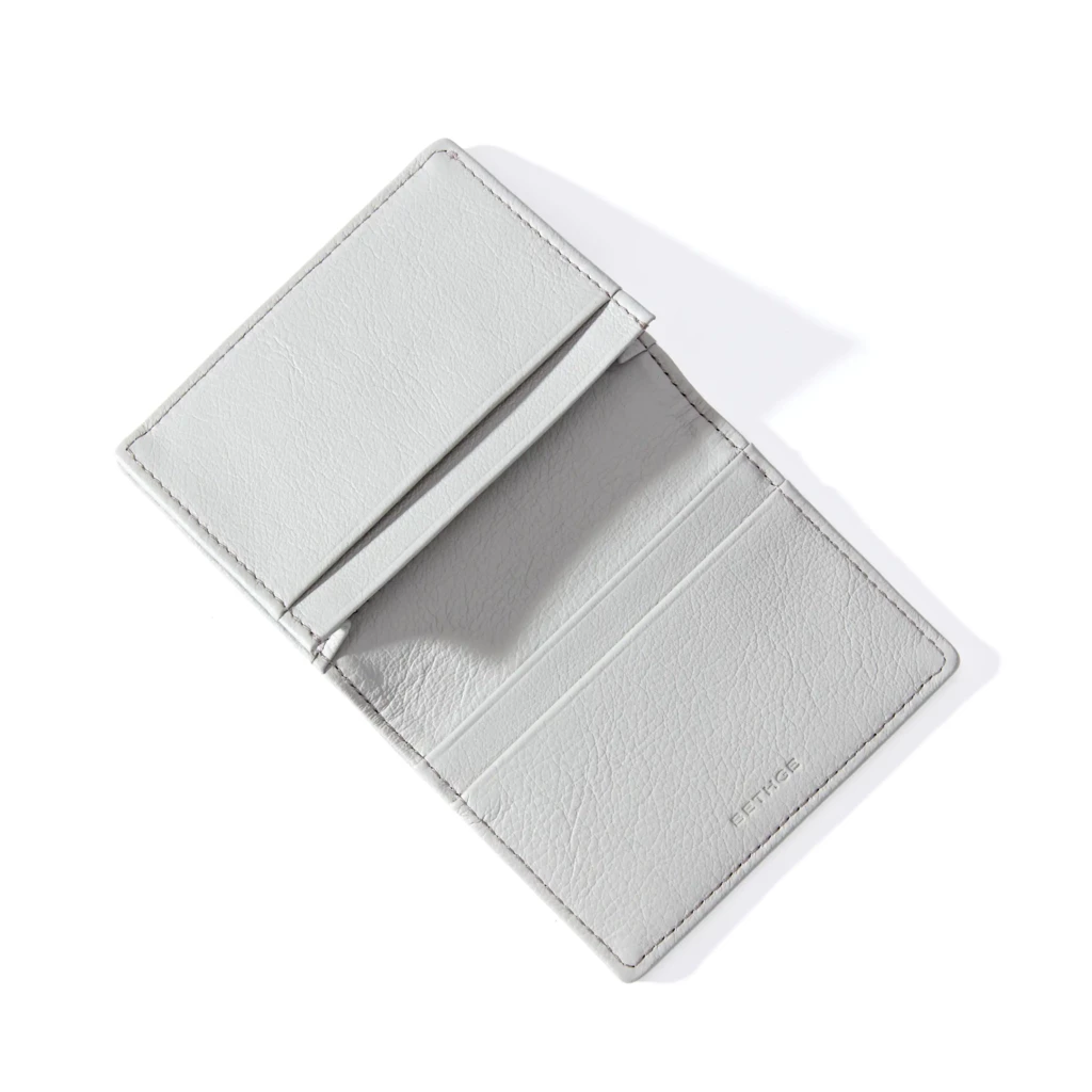 Card Wallet, 3 cc, Kollektion  1977, leather, bifold, granite