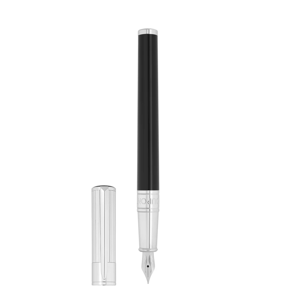 S.T. Dupont D-Initial Fountain Pen, DT black/chrome