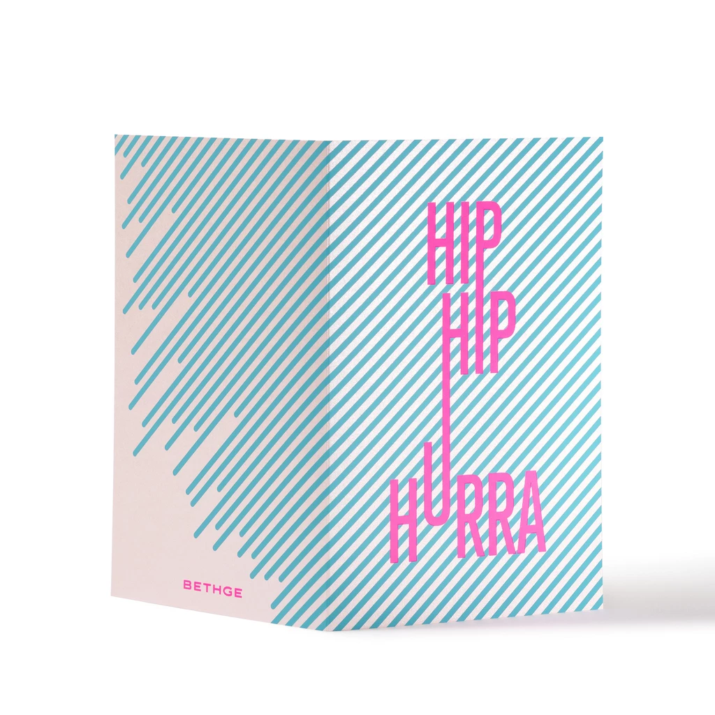 Greeting Card "Hip Hip Hurra" Lines 