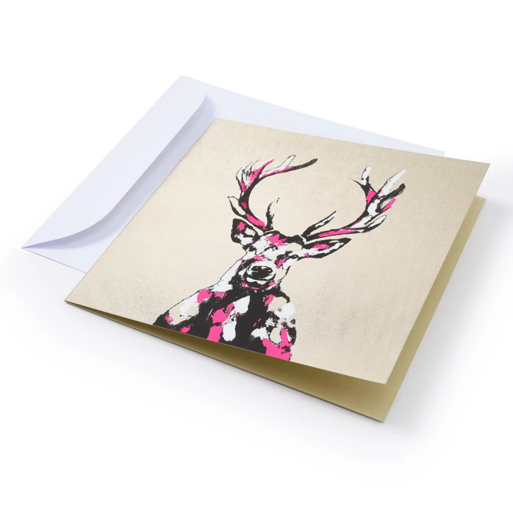 grusskarte_hirsch_gold_2 Greeting card Deer gold