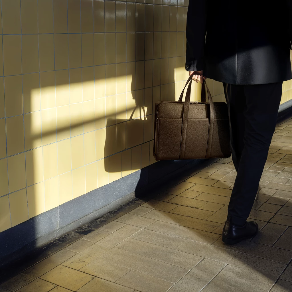 Edge Adri Leather Briefcase – Black