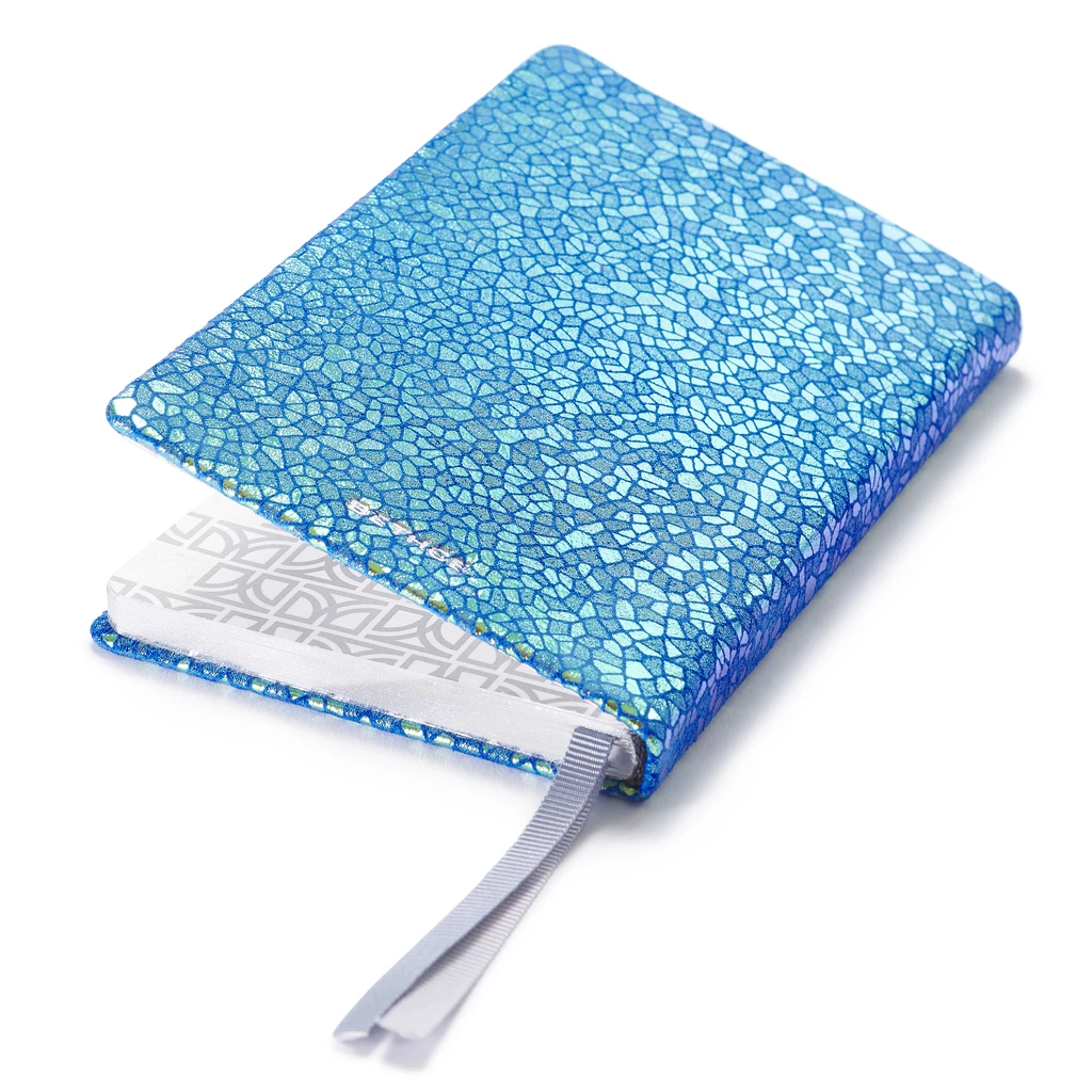 Weekly Planner 8-Days-a-Week 2027 - Week on 2 Pages - Leather - Acqua - 8.5 x 14 cm