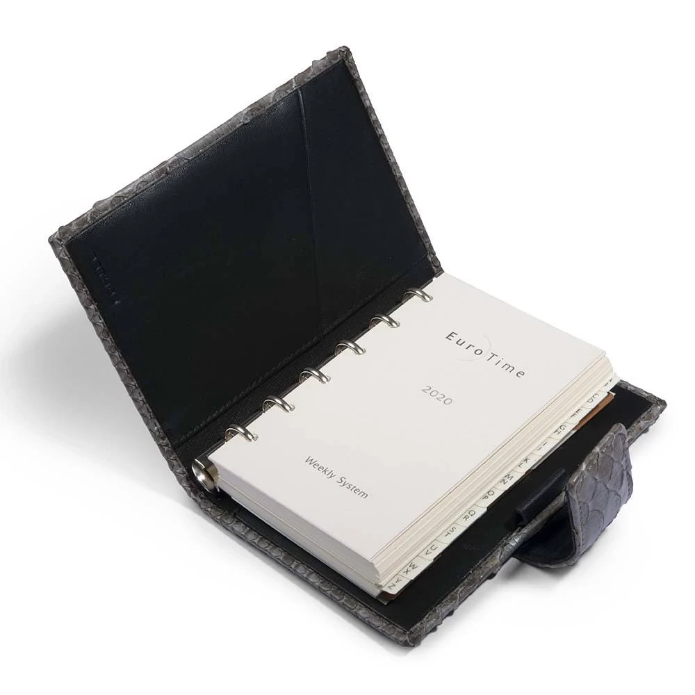 Pocket Organiser, python leather, grey