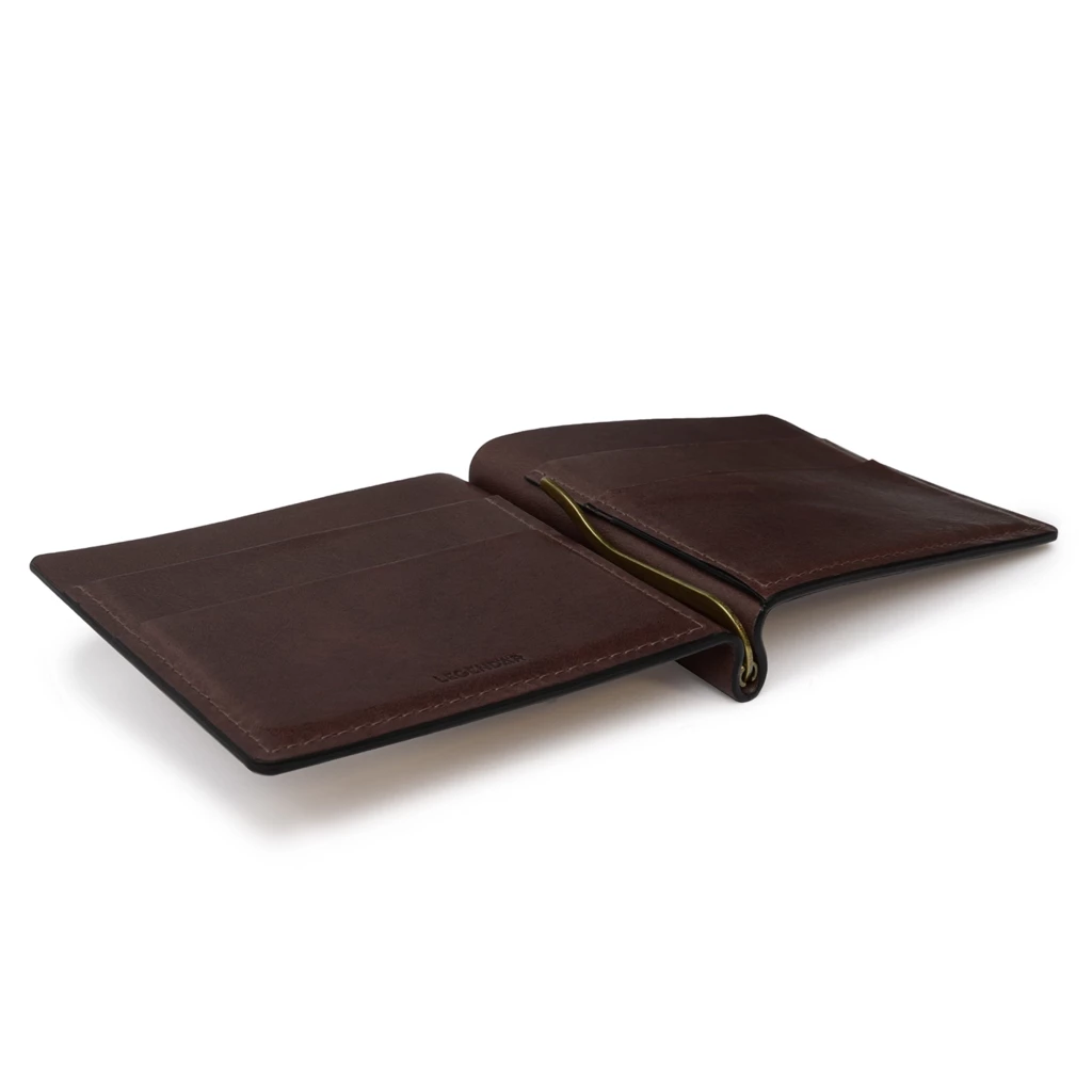 LEGENDÄR CLYP Leather Wallet,  leather, dark brown