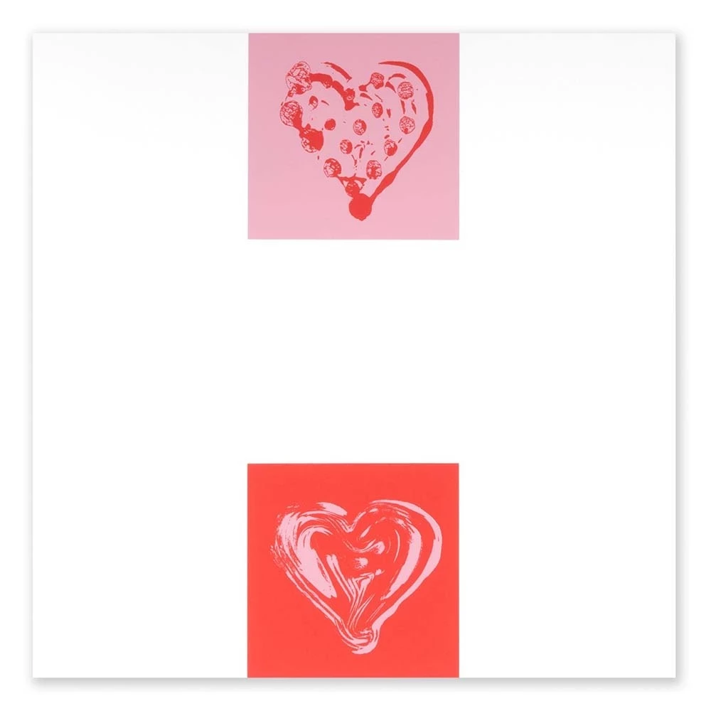 Greeting card Double Heart pink/rose