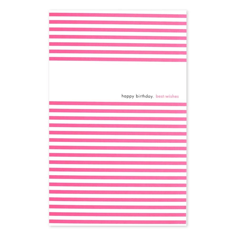 Greeting card Birthday Stripes neon pink