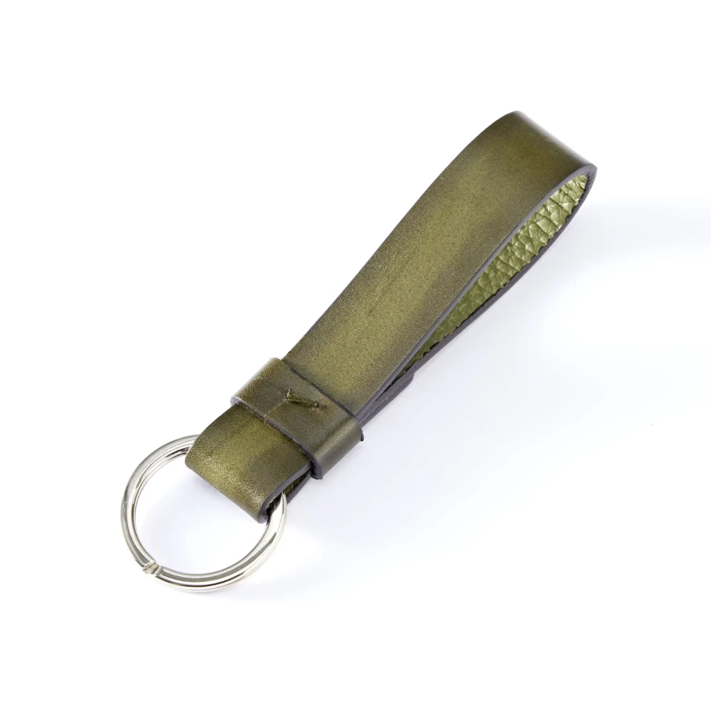 Key Chain Porto Cervo, leather, olive green