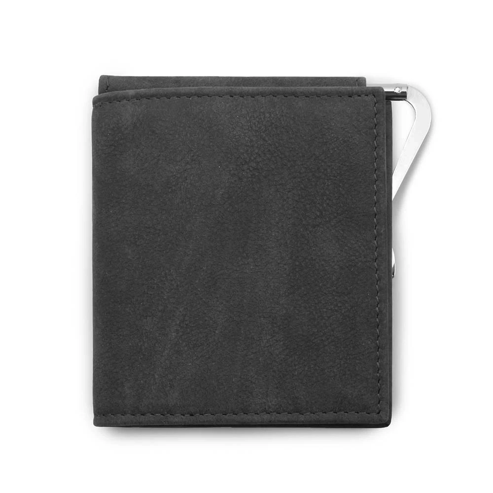 Wallet Doppio with Coin Pocket, leather wash, grey