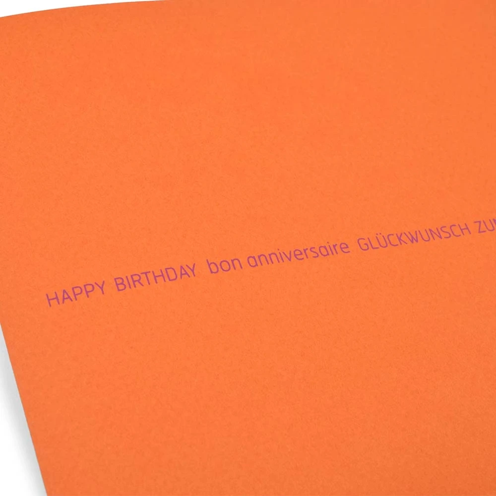 Greeting card Happy Birthday text international orange