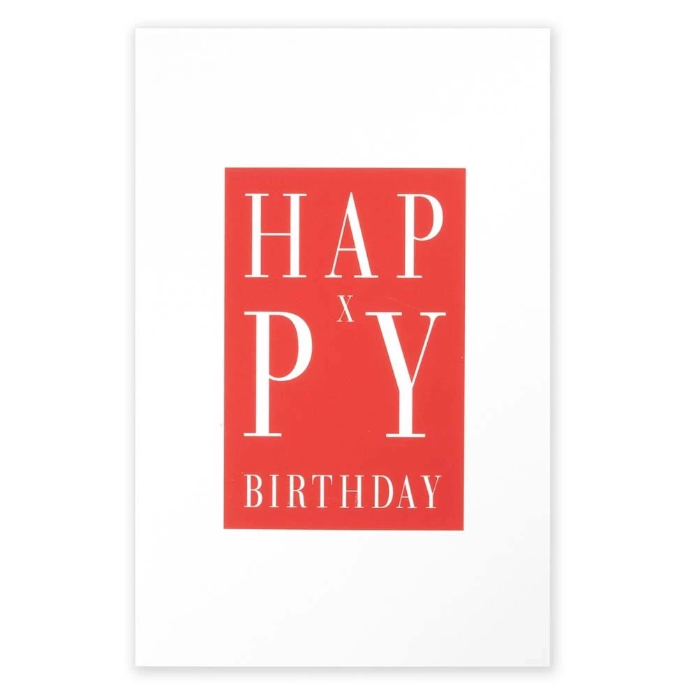 Greeting card Happy X-Birthday red