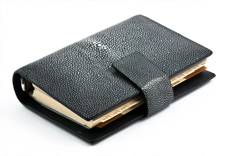 Personal Organiser, stingray leather, black