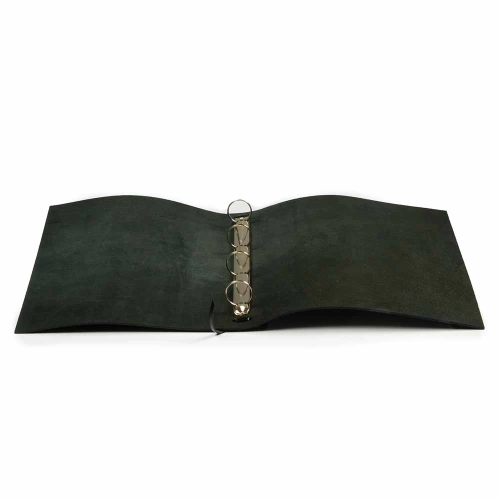 Ring Binder, A4, 4-ring mechanism, leather, black
