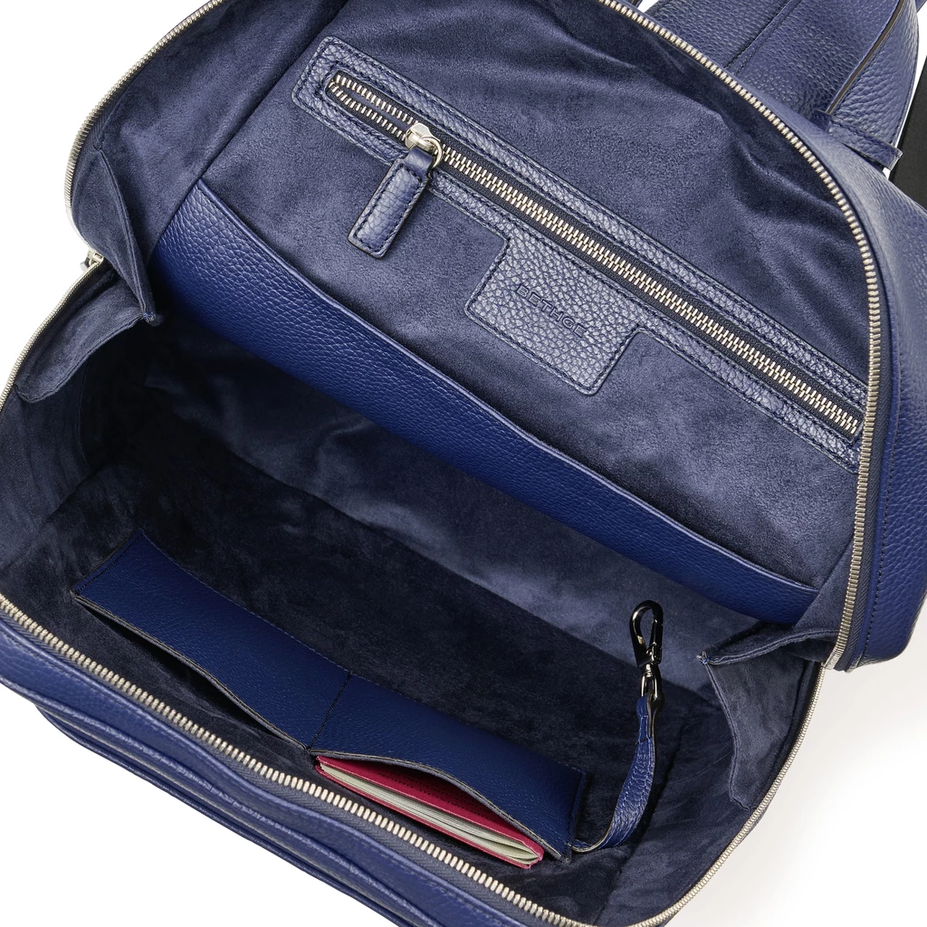 Adri Leather Backpack – Navy Blue