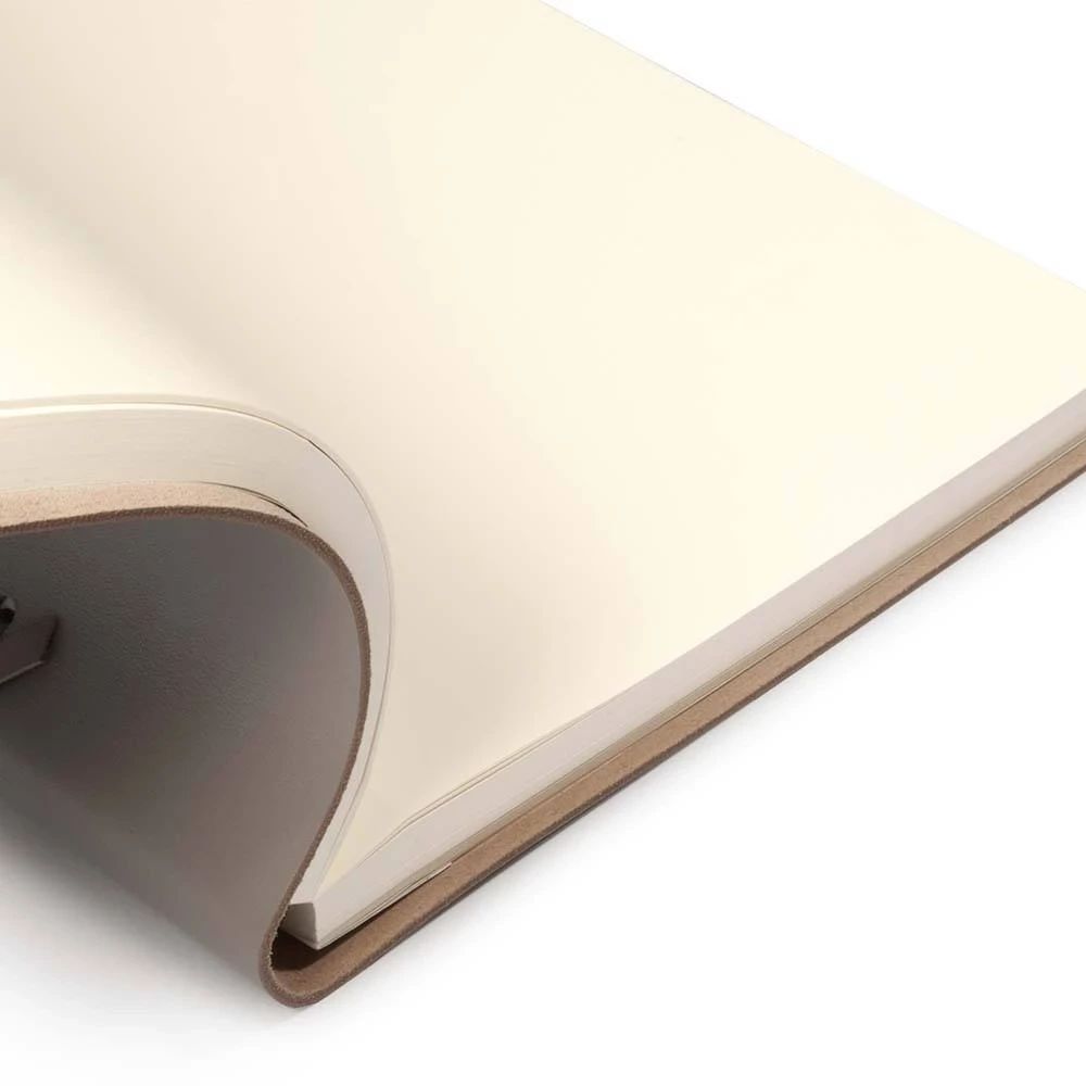 Sketchbook Quadernone, leather, large, taupe