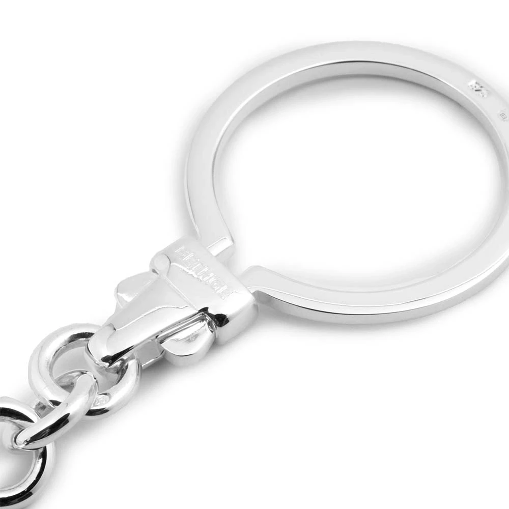 Key Ring with Heart Charm, sterling silver