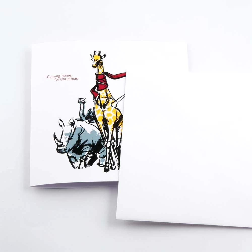 Christmas card coming home for Christmas