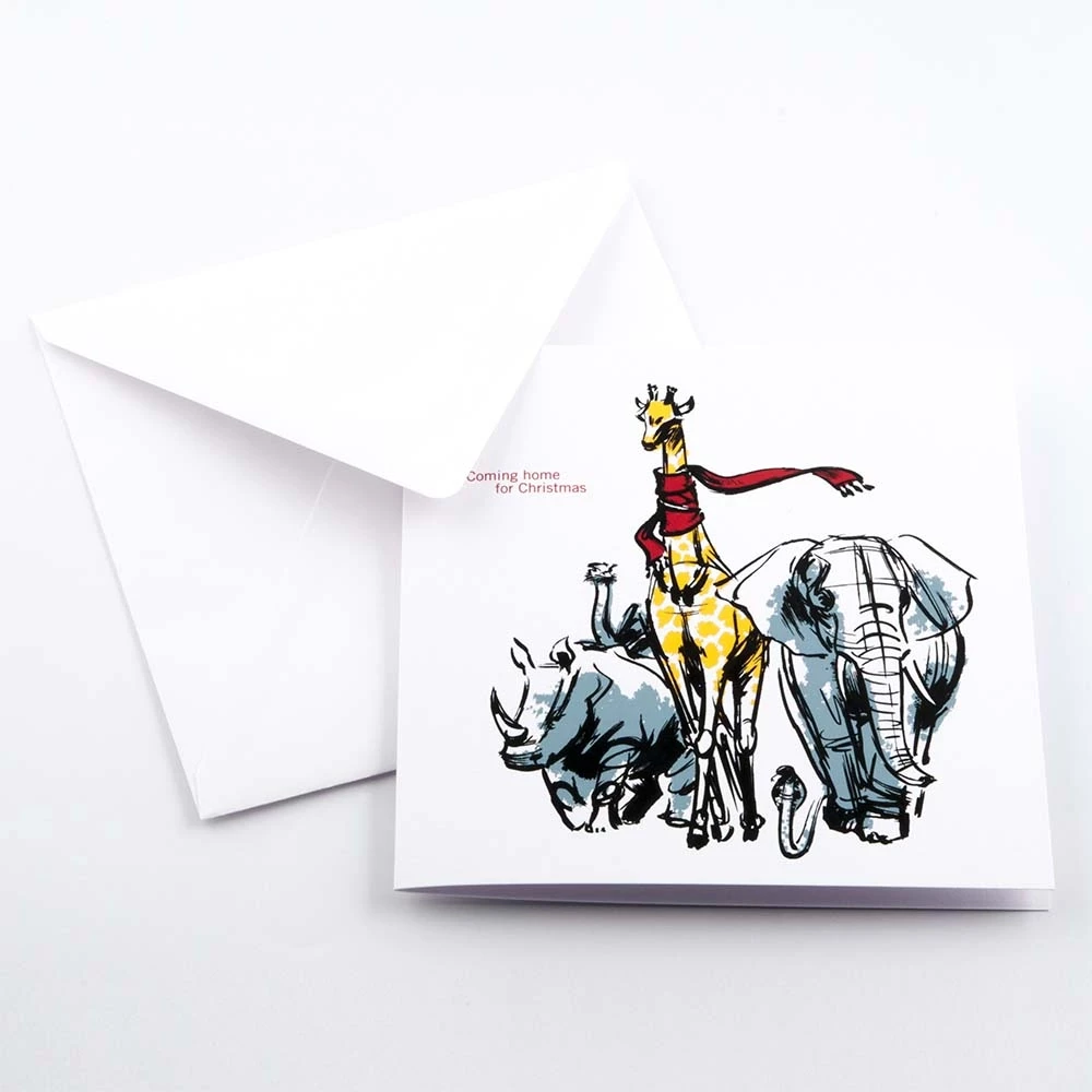 Christmas card coming home for Christmas