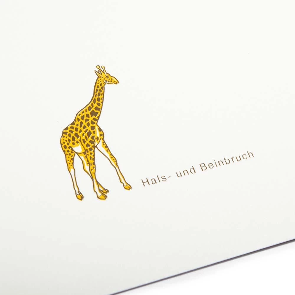 Greeting card giraffe Hals- und Beinbruch