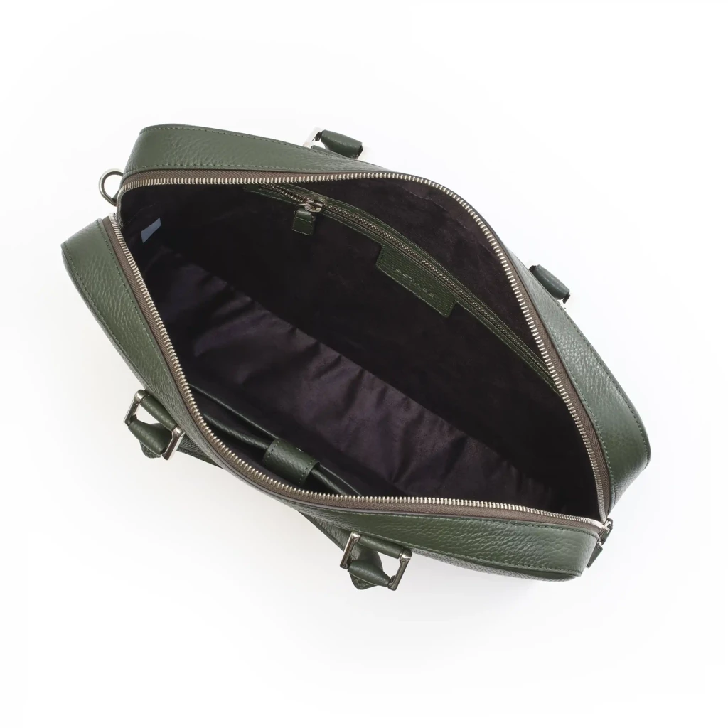 Adri leather briefcase, slim
