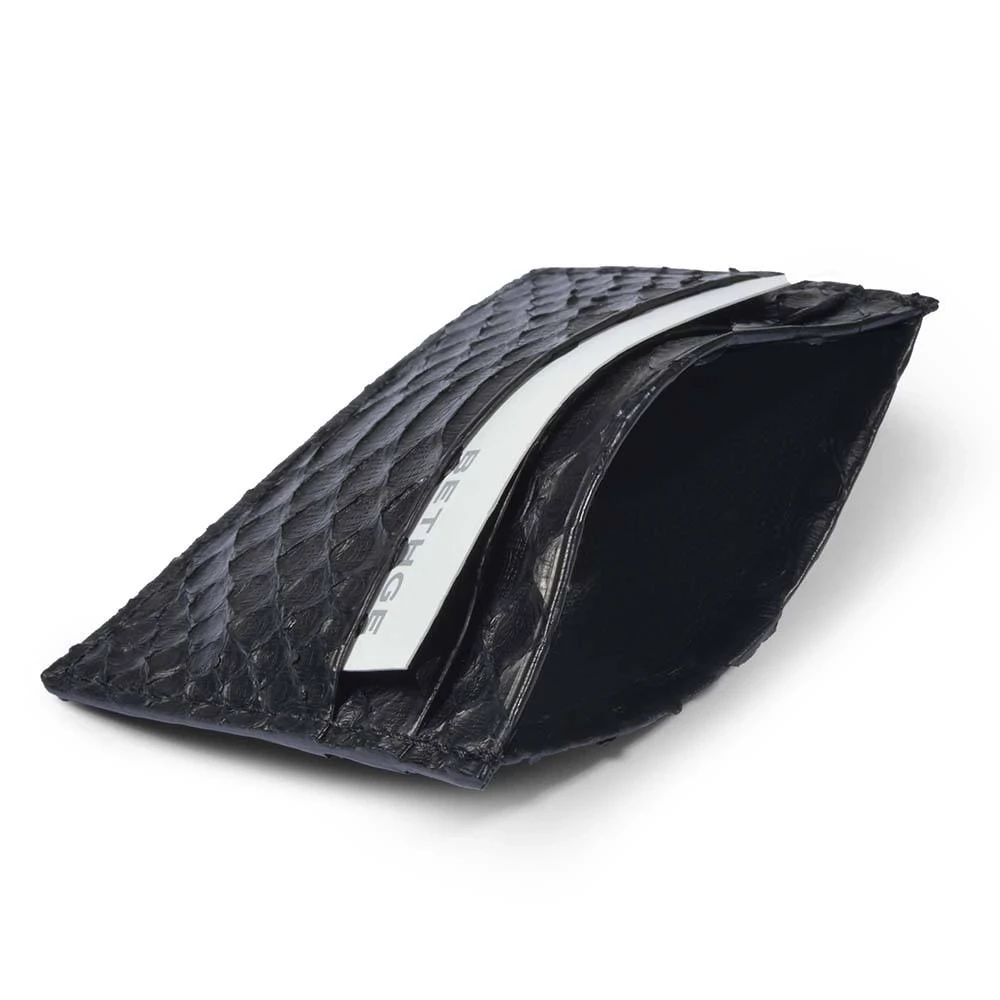 kartenetui_flach_4_cc_pythonleder_14 Card Wallet, 4 cc, python leather, flat., black