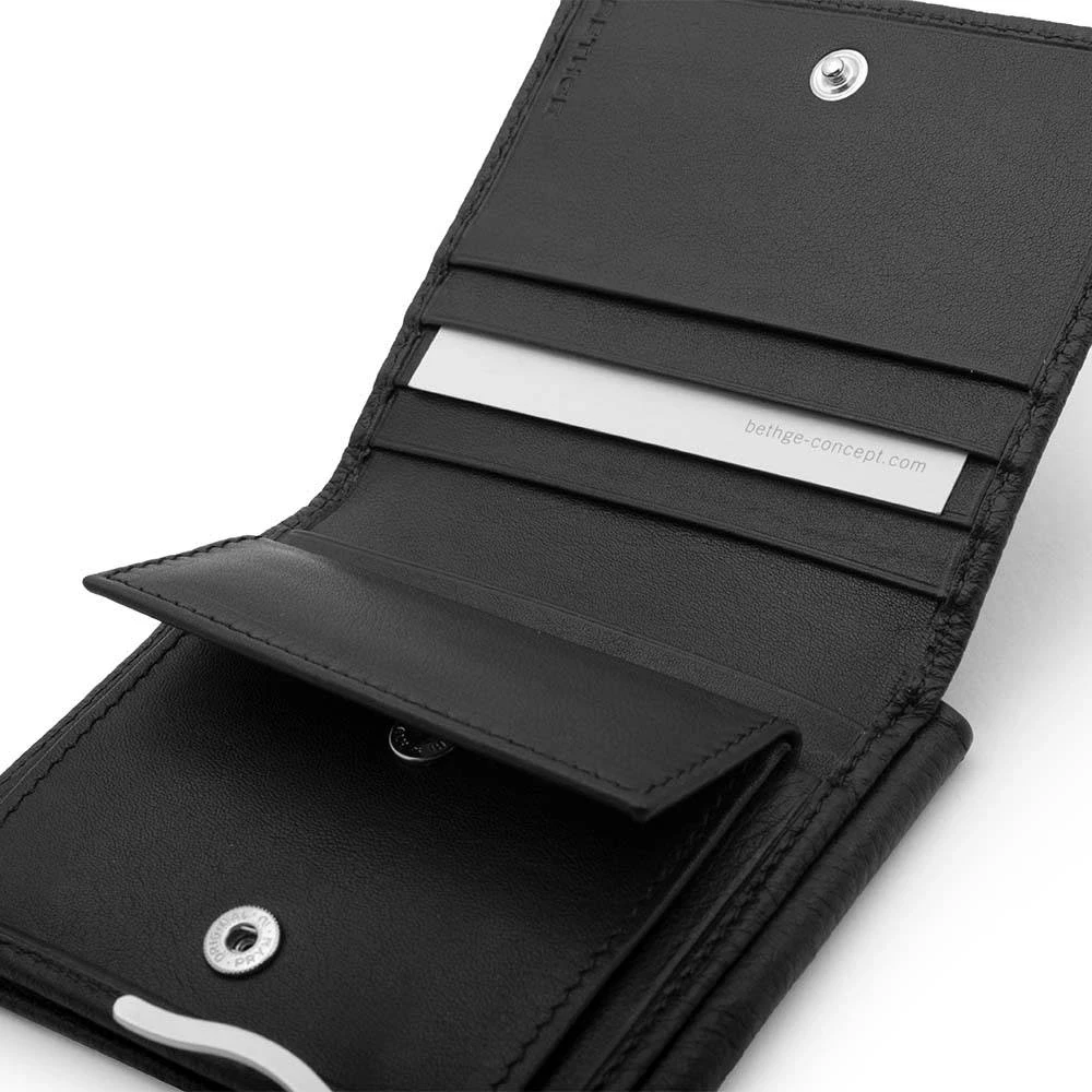 Wallet Doppio with Coin Pocket, Adri, leather, black