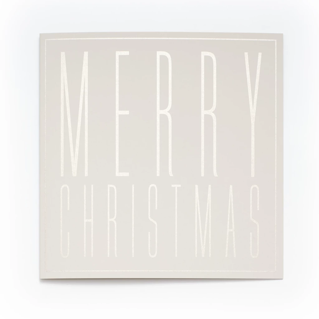 Christmas card typography Merry Christmas pure sand