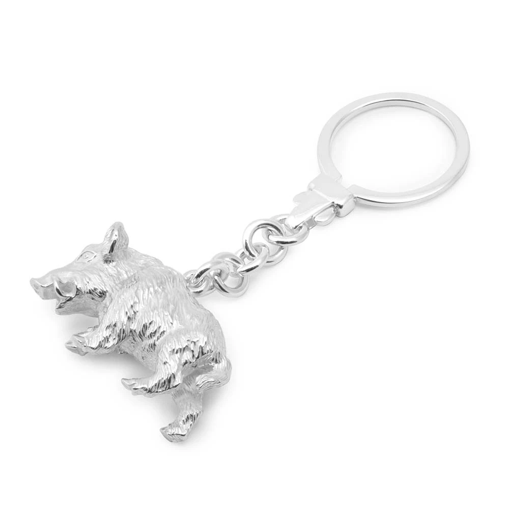 schluesselkette_keiler_925_sterlingsilber_1 Key chain Wild Boar, 925 sterling silver