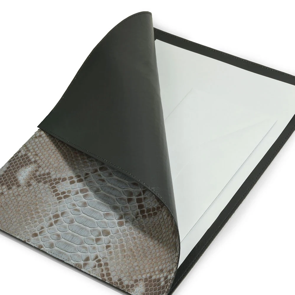 Document folder Briefecke A4, python leather, grey