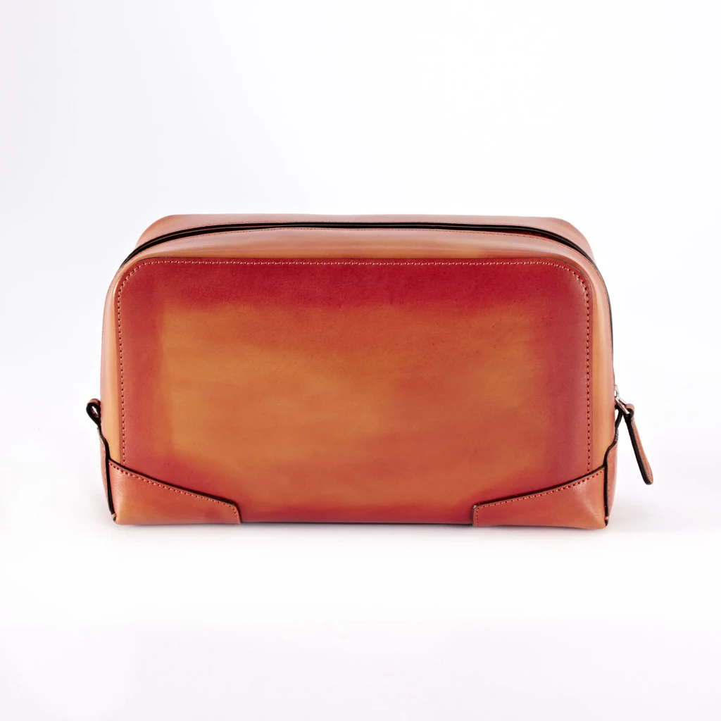 Toiletry Bag Porto Cervo, leather, orange