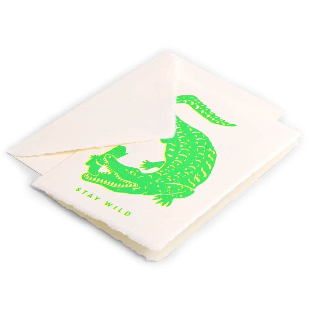 Greeting card stay wild laid paper