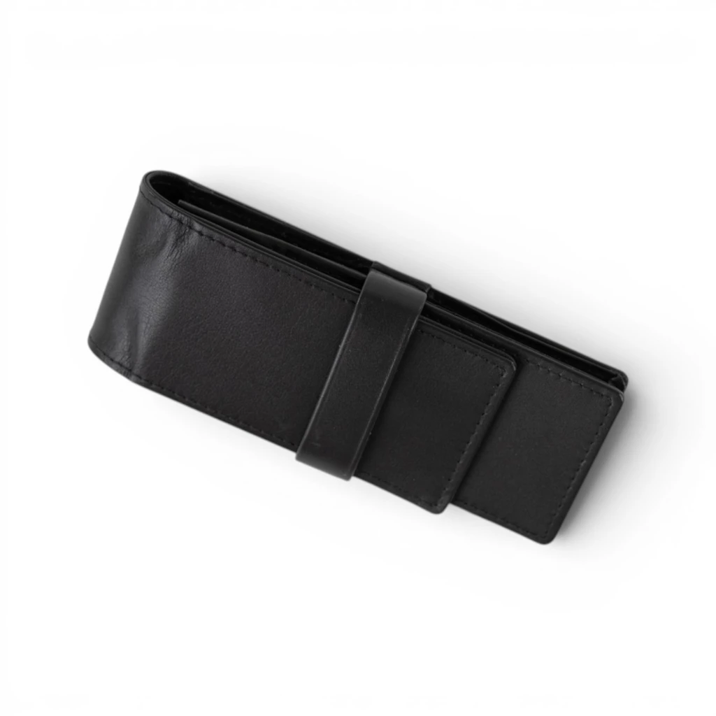 Stifteetui 3er Nappa schwarz,Stecketui + Lasche