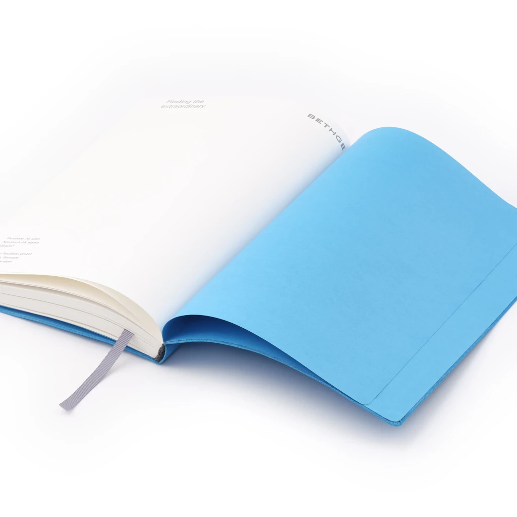Notebook A5, linen, Turquoise, dotted