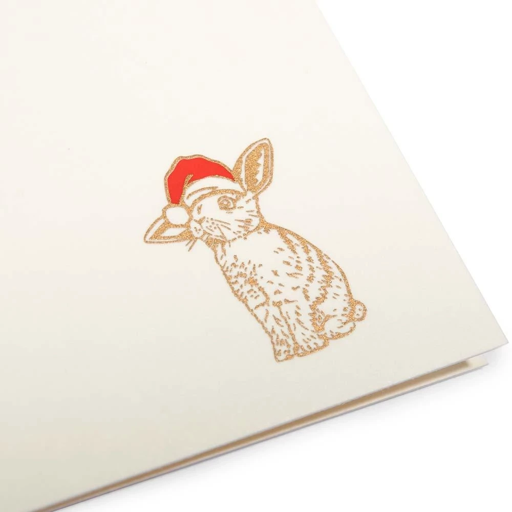 Christmas card santa rabbit mini