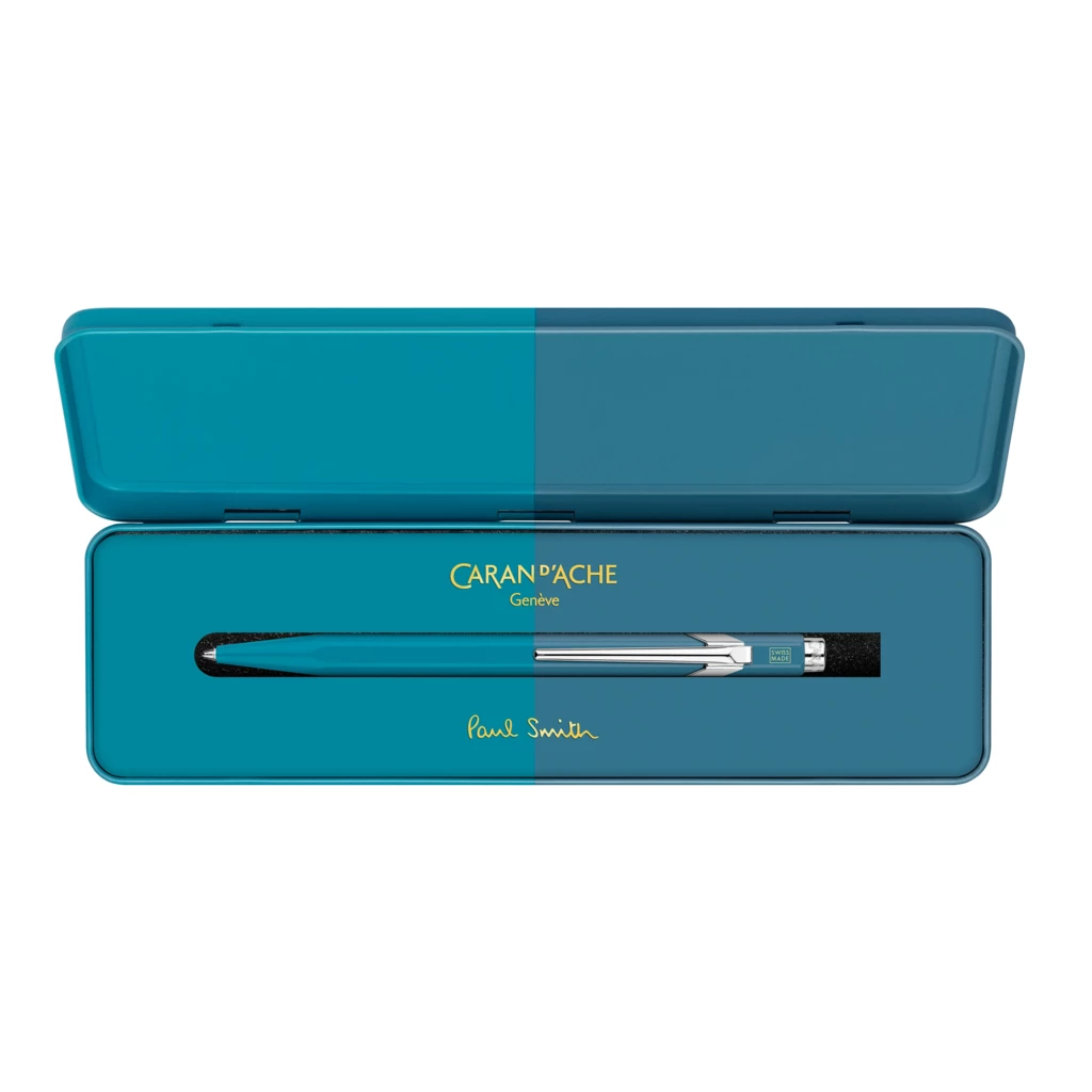 Caran d’Ache 849 Paul Smith Ballpoint Pen – Cyan/Steel