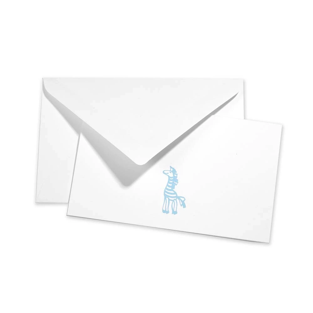 Greeting card zebra light blue mini