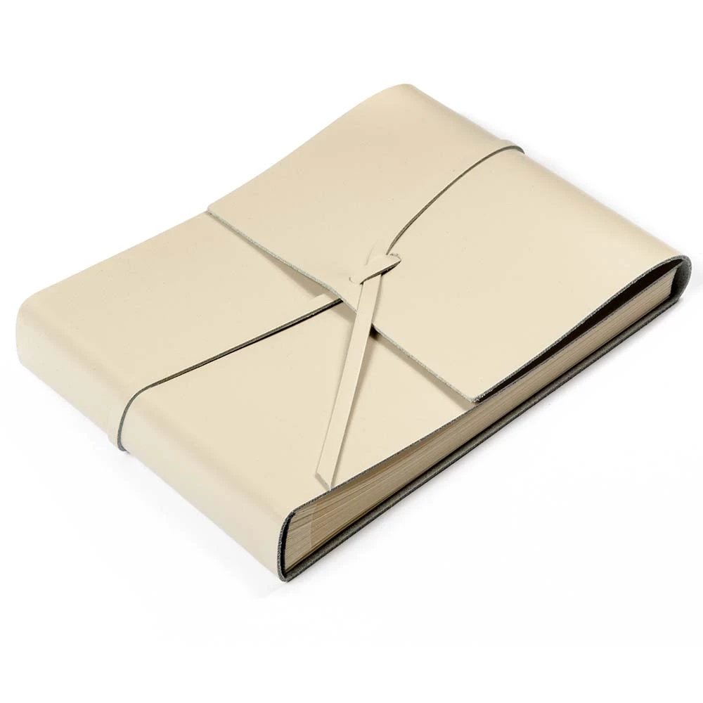 Photo Album, 25 pages, leather cover, 20.5x15 cm, cream