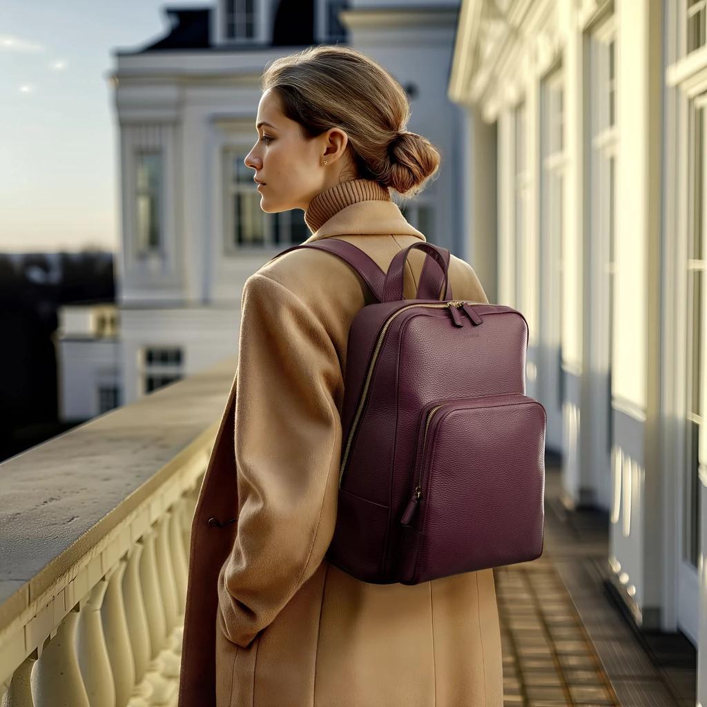 Adri Leather Backpack – Taupe