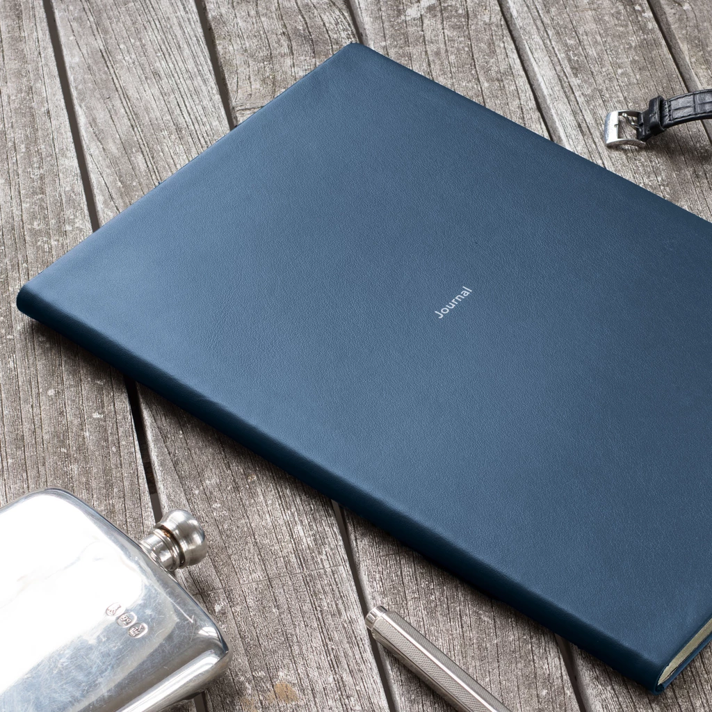 Journal L Notebook plain Pigeon Blue