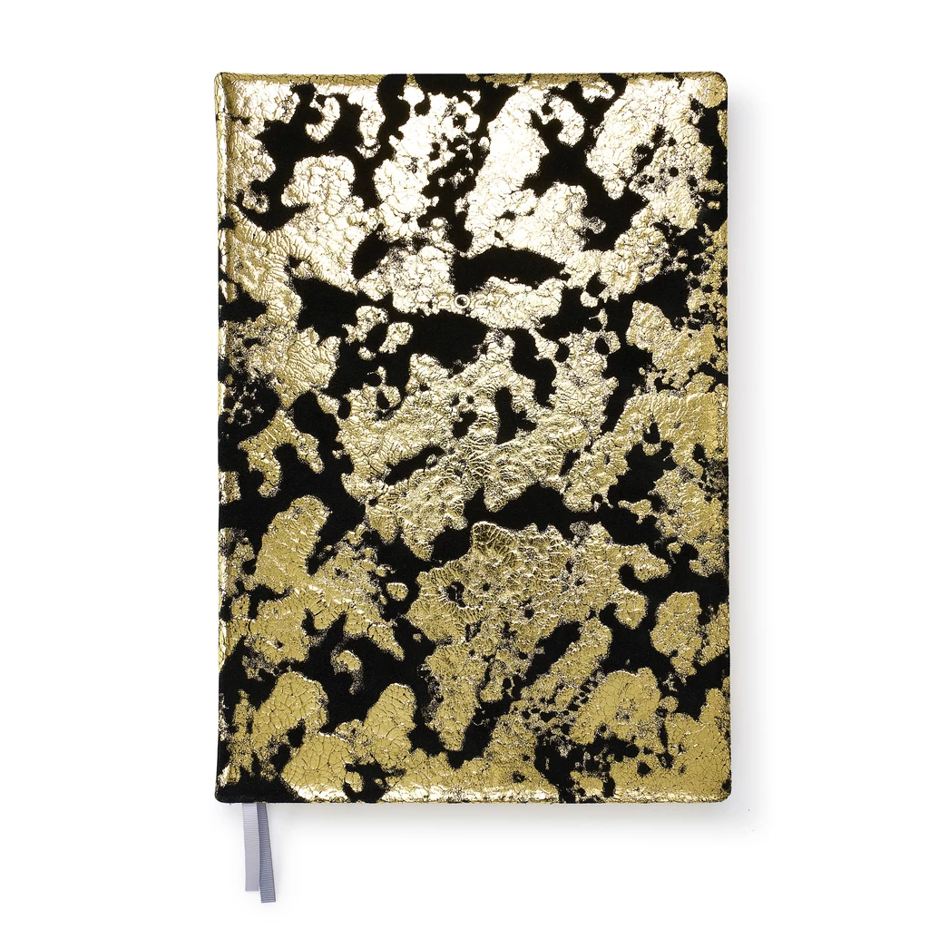 Daily Planner 2027 Black Gold Leather